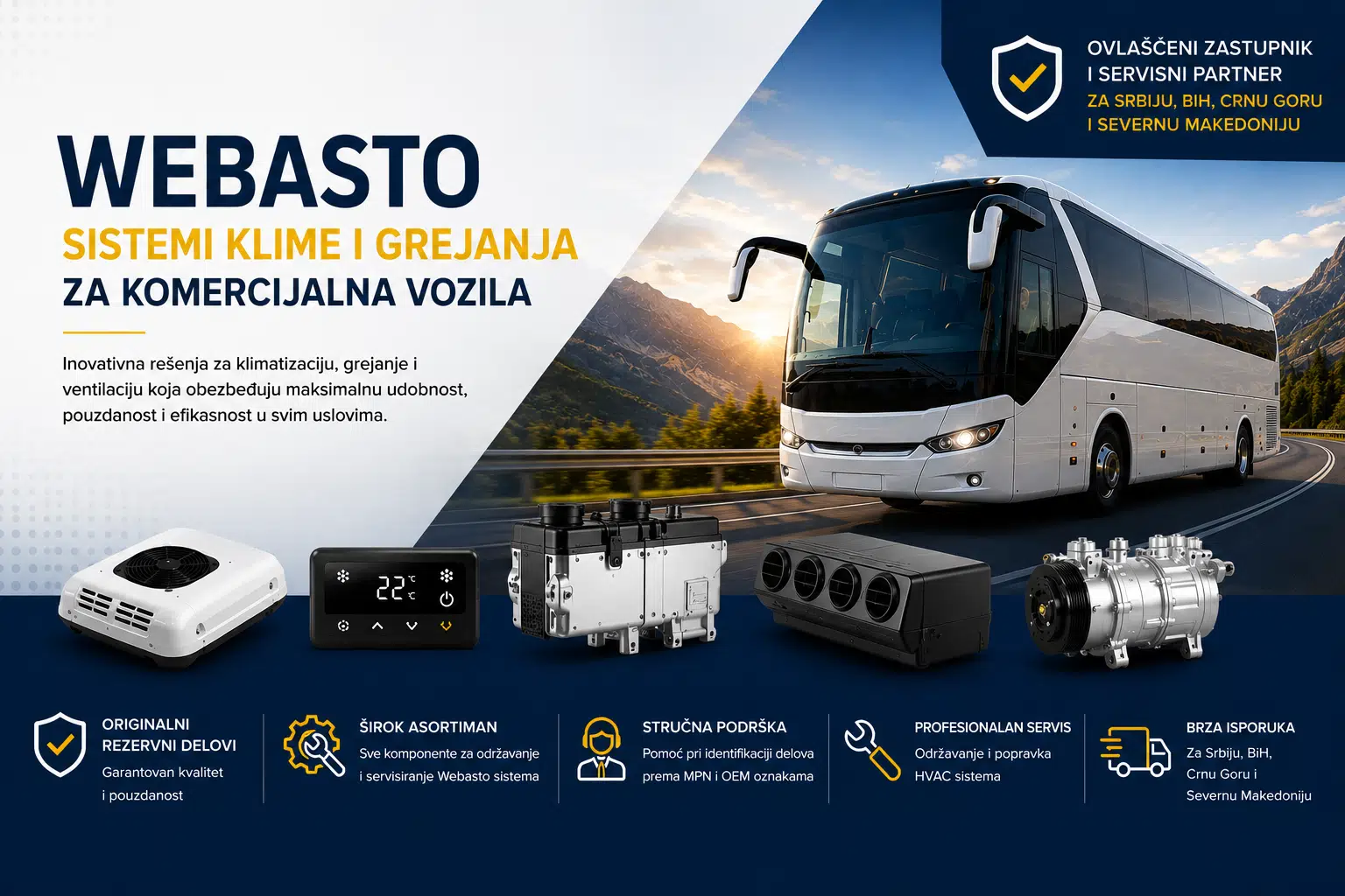 Originalni Webasto rezervni delovi | Klimatronik centar Webasto sistemi grejanja i klimatizacije za autobuse i komercijalna vozila – originalni rezervni delovi | Klimatronik centar